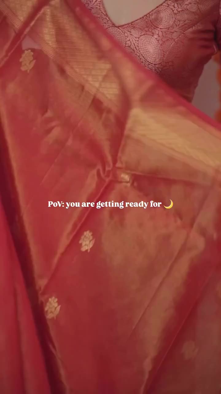 PoV: you are getting ready for karwachauth 🌙 #maheshwarisaree #redsaree…