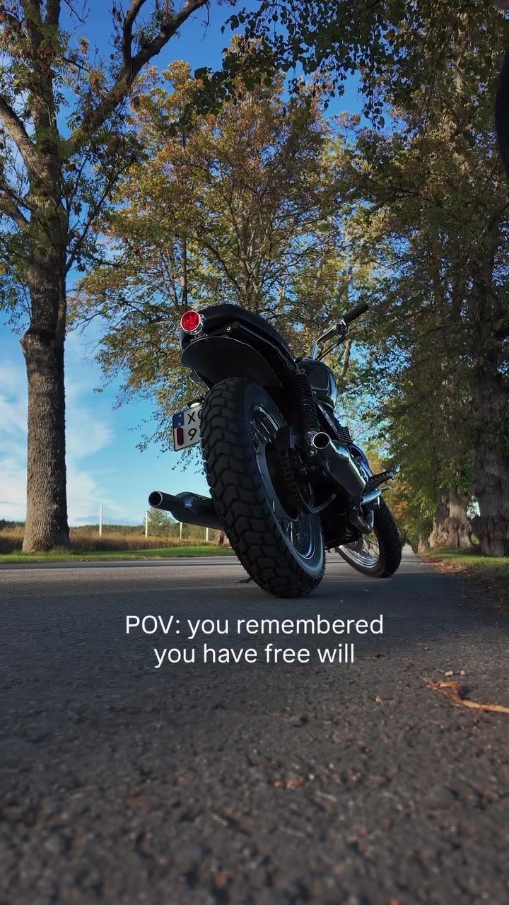 Free will sounds better with an engine. 🏍️ #TriumphBonneville #BonnevilleT100…