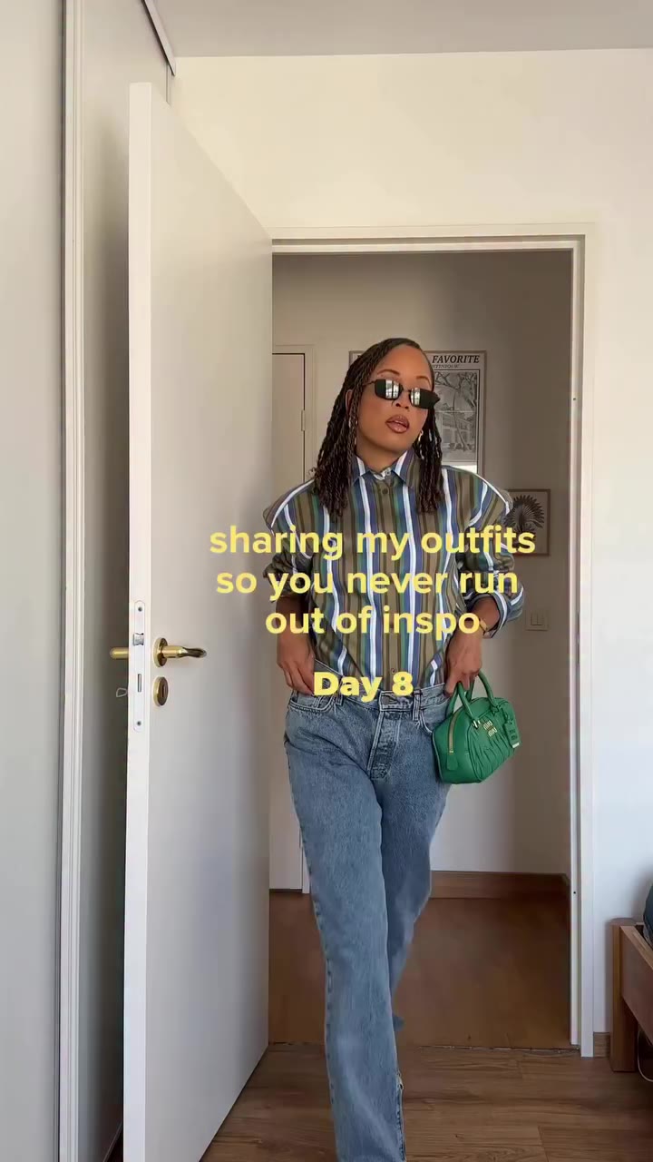 Day 8 of sharing my fits Jeans @hm x @wardrobe.nyc Shirt @thefrankieshop Bag…
