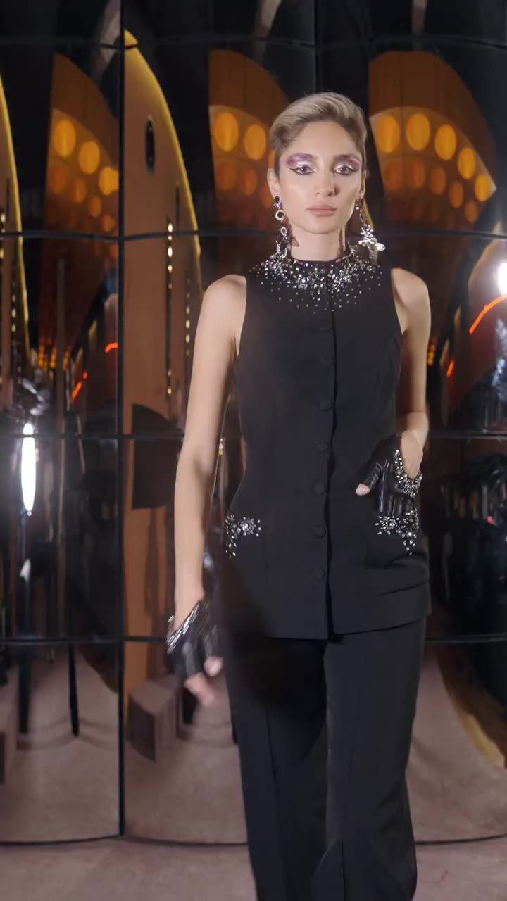 An expression of evening dressing, where intricate silver embellishment…