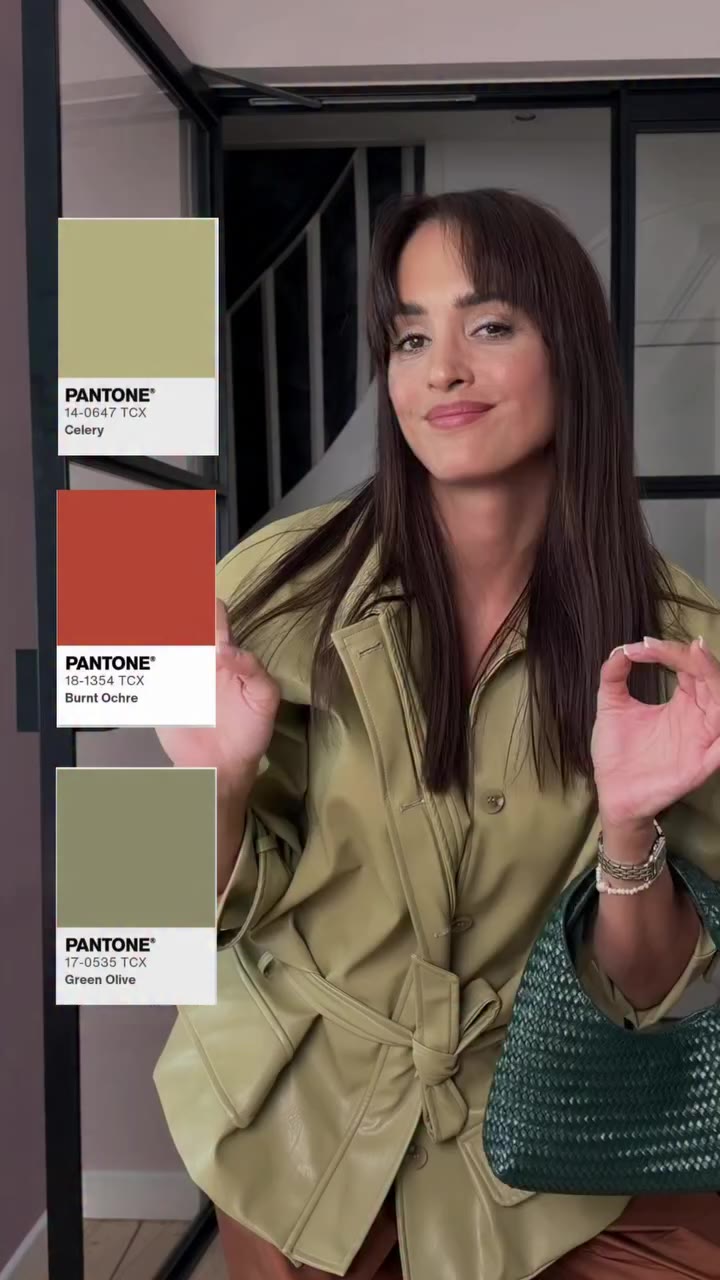 I love how these colors work together — olive, lime and this warm rusty brown…