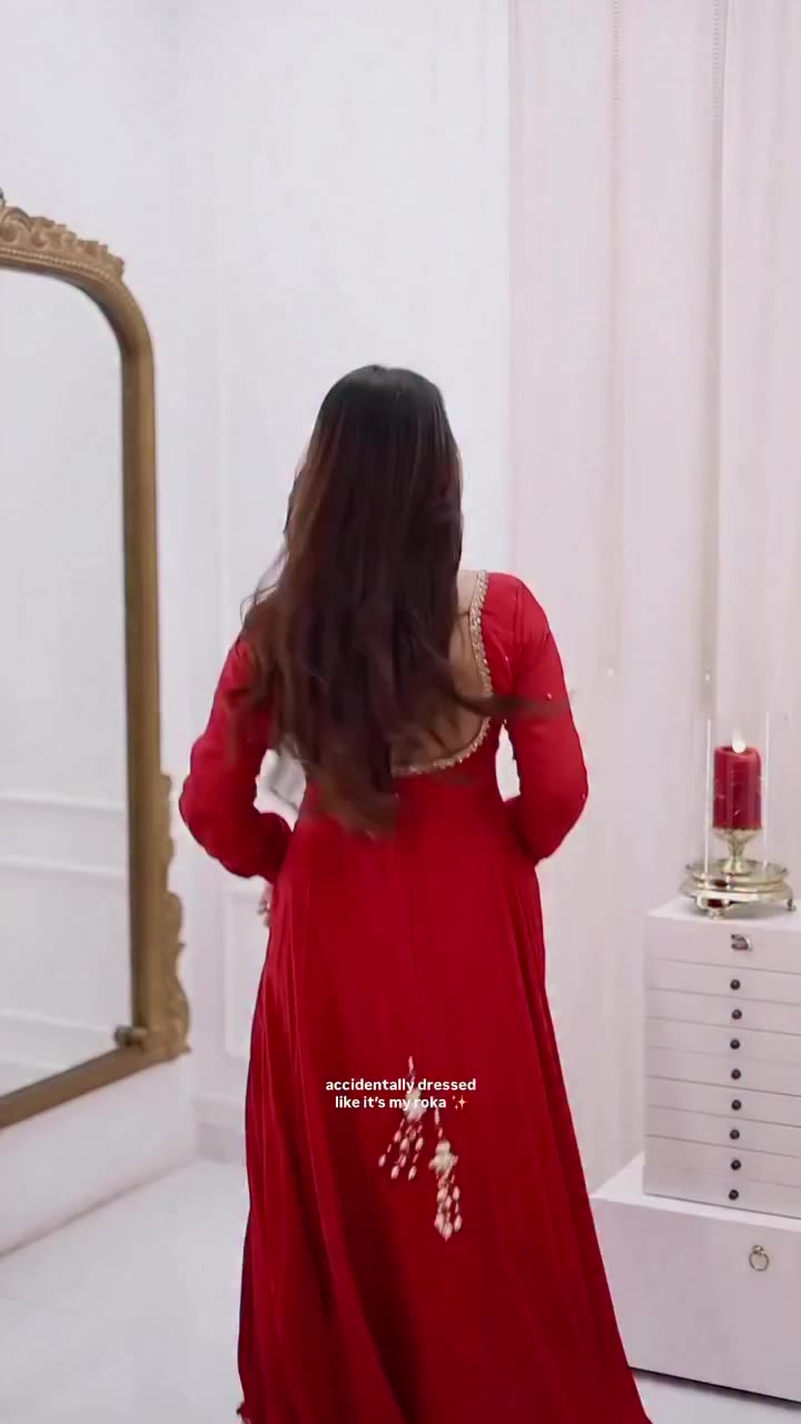 ~Zareen Suit Set~ This red anarkali didn’t come to play… it came to steal the…