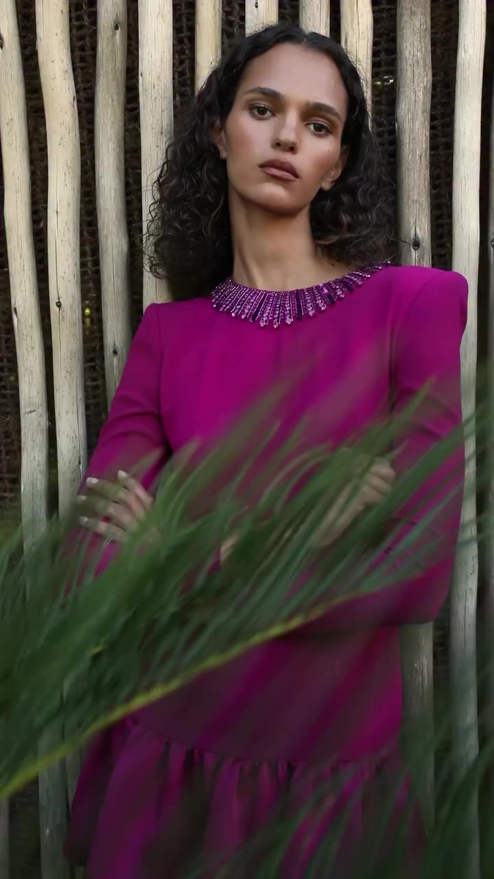 Countessa in magenta. For golden hour parties. Now in store. #jennypackham…