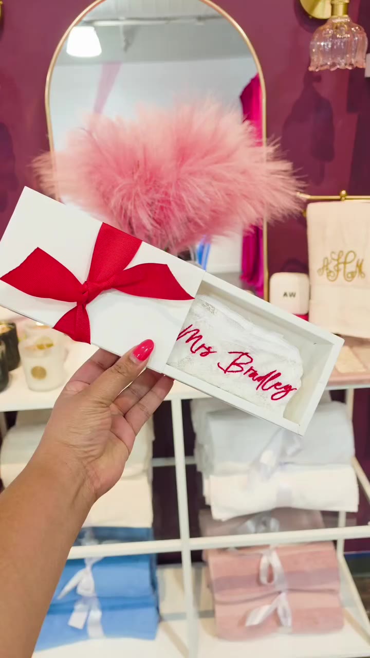 Okayyyy, but why are these SO cute?! 👀💋 Our NEW personalized lace panties…