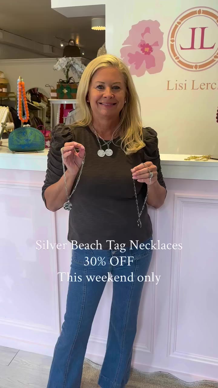 Your favorite shore town, now 30% off 🌊🤍 Shop our SILVER Beach Tag Necklaces…