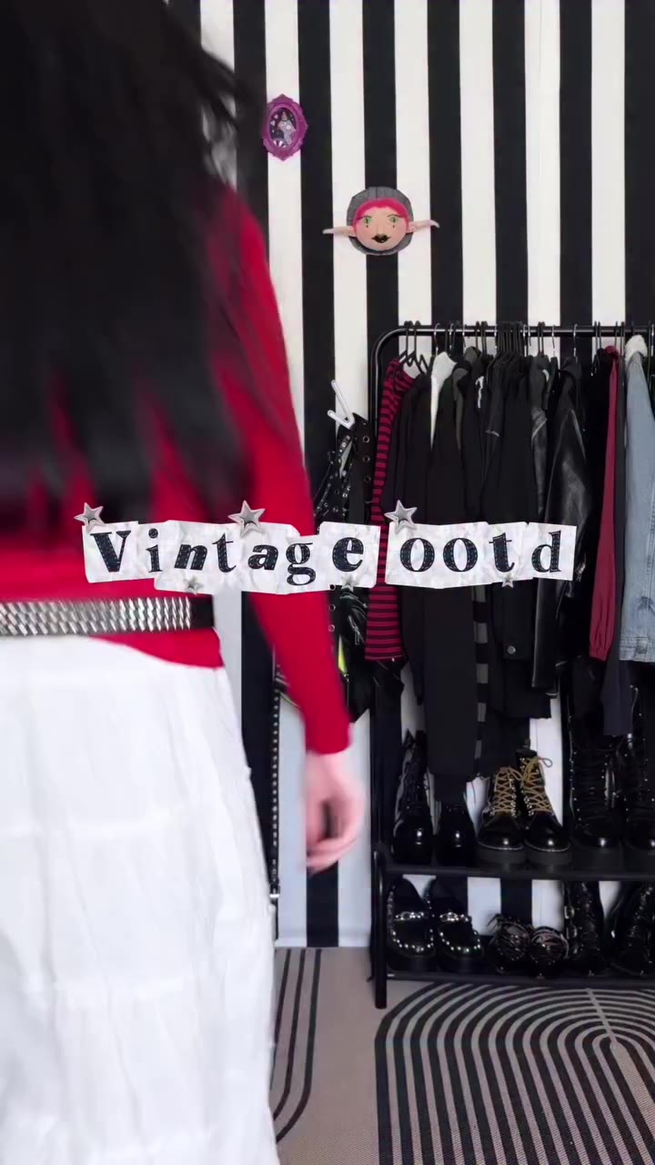 Some of my fav finds Top,cardigan and skirt are 25+ years old and all together…