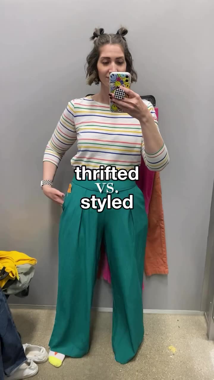 📨 re: teal palazzo pants I almost didn’t thrift a couple years ago When I…
