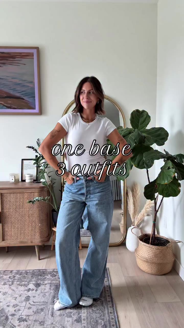 Tshirt + jeans 3 ways for fall 🤎🧺🍂 https://liketk.it/6okWk Comment shop if…