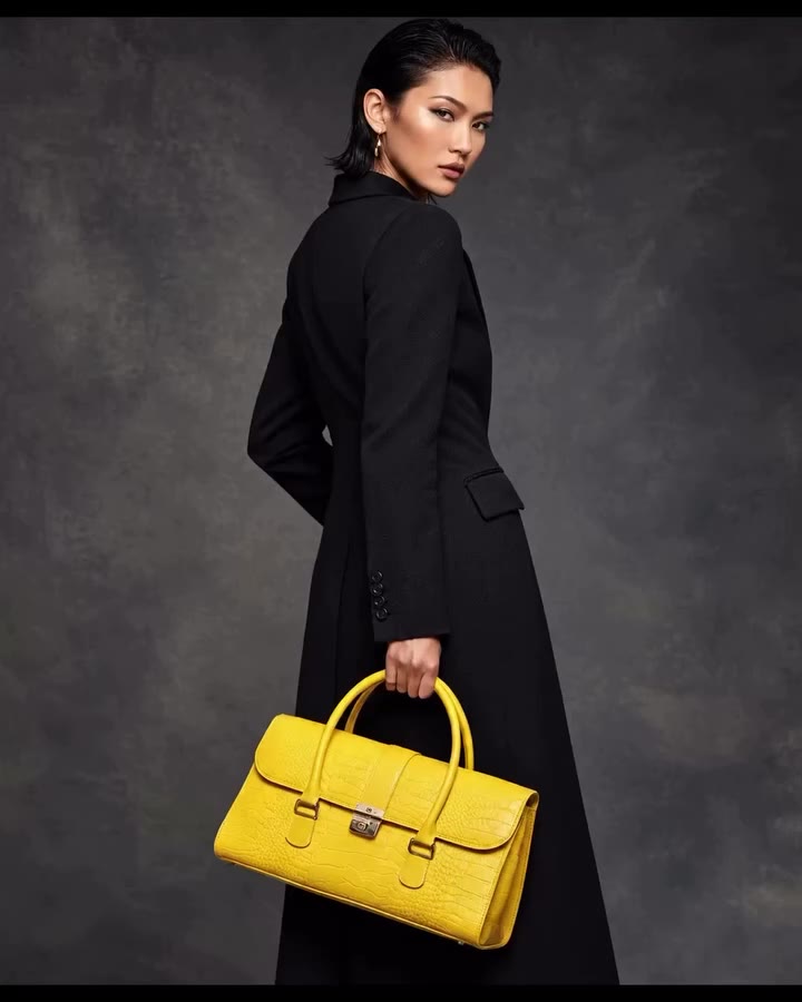 Kazoku Empress Kazoku Embossed Croc Bag . A bold structured handbag crafted…