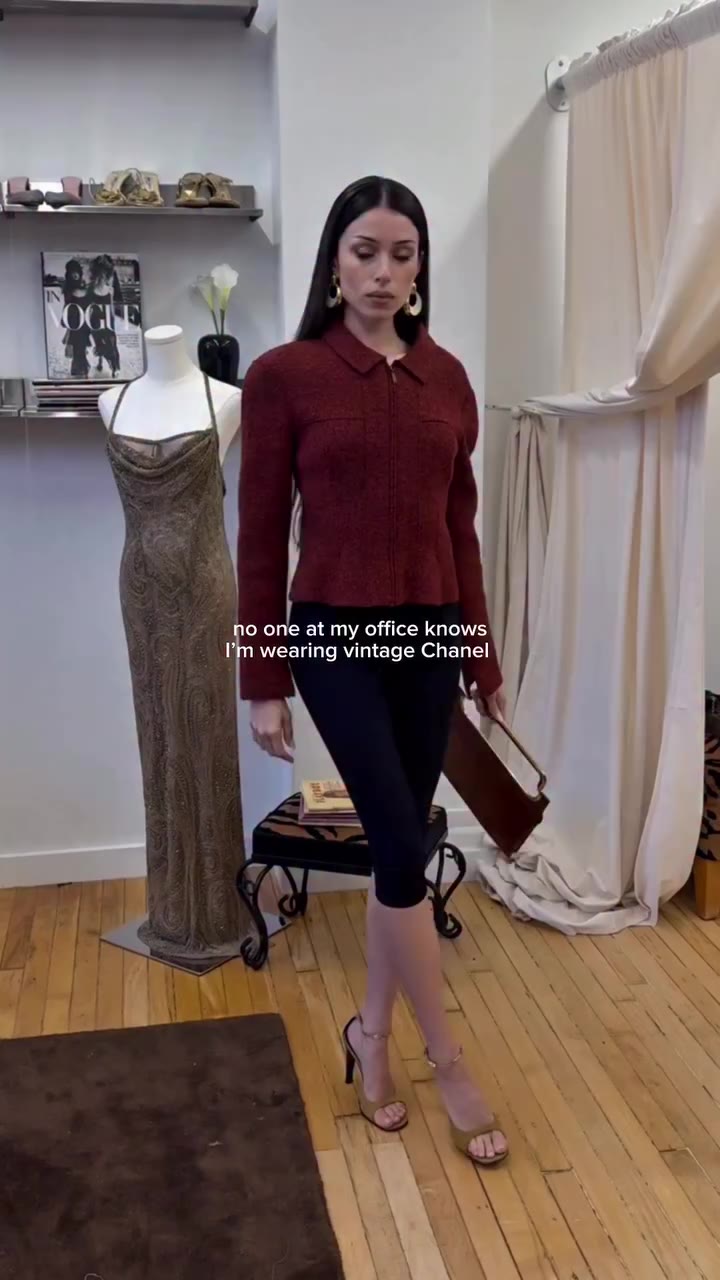 FW 1999 Chanel red wool jacket, landing Monday to isleofmonday.com.