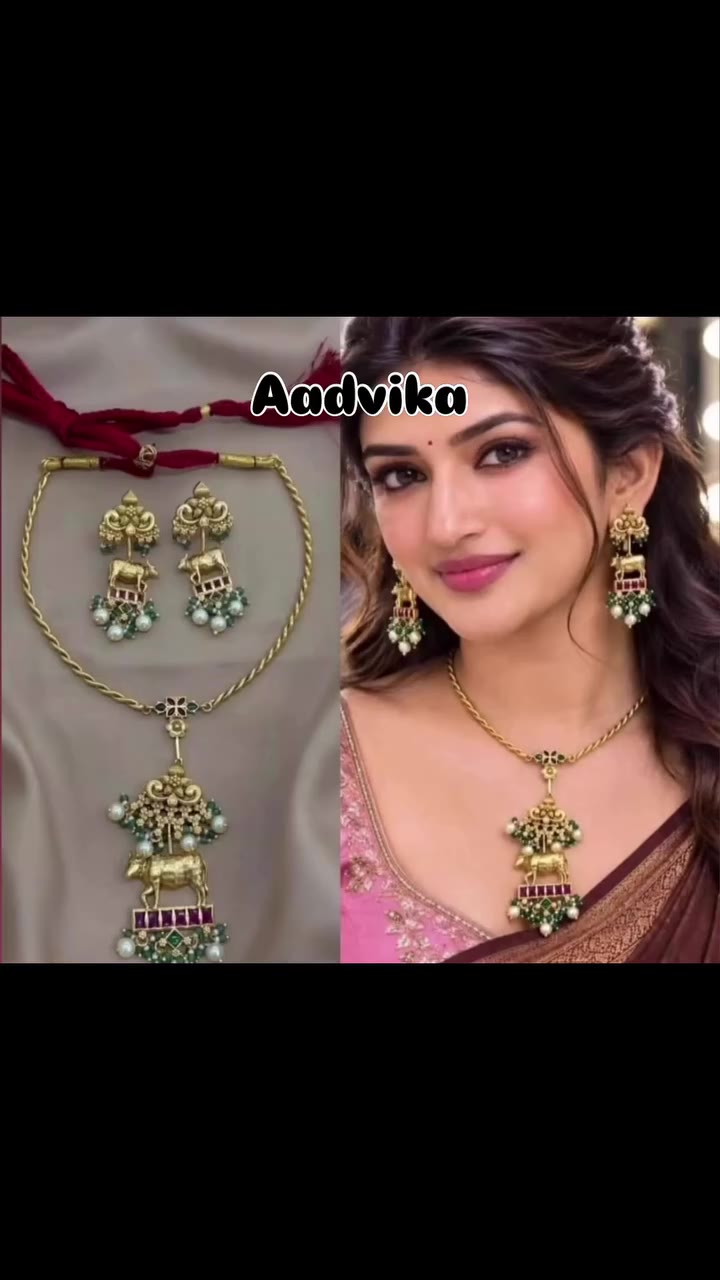 ✨ Gorgeous Antique Jewellery ✨ Antique Polish Ruby & Green Necklace Sets 💚❤️…