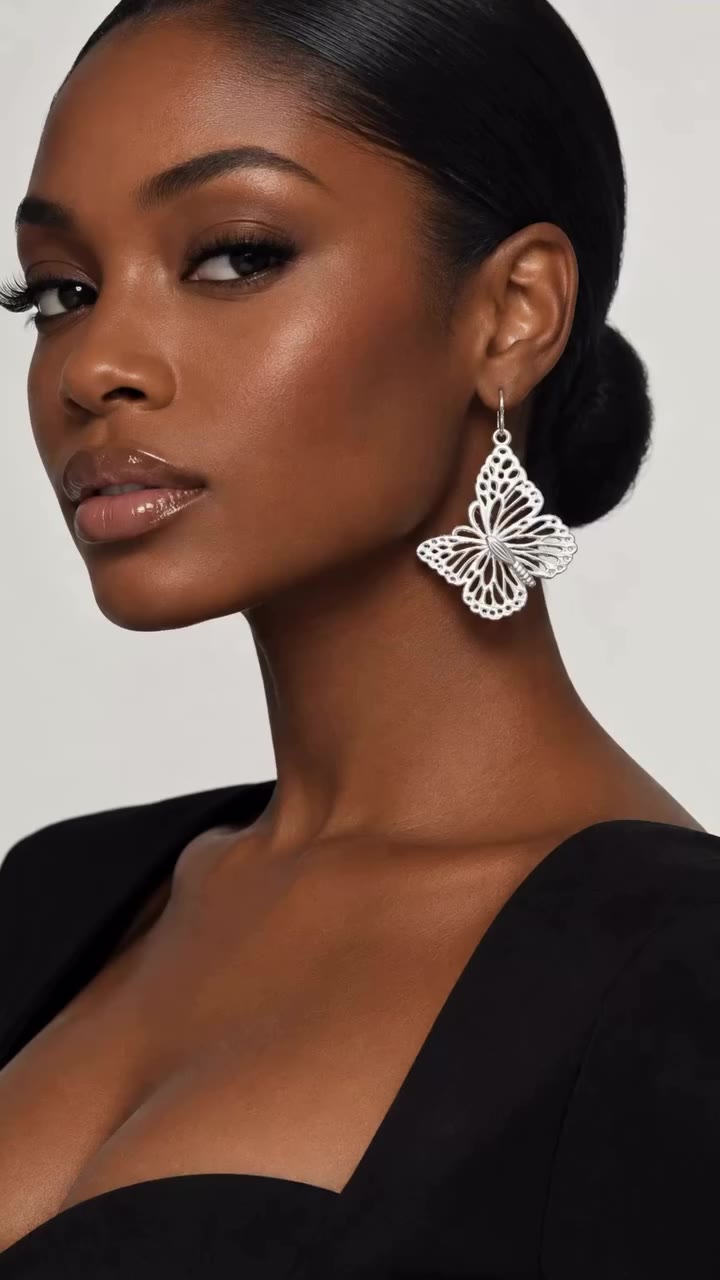 AVNAH 3D Butterfly Earrings @avnahcollection www.avnah.com Model: Bianca Jones…