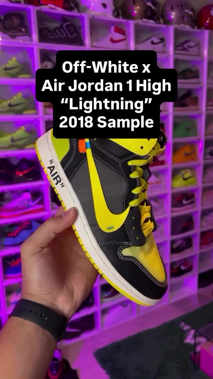 An unreleased Off-White x Nike Air Jordan 1 High “Lightning” sample from 2018…